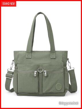 Nylon Tote Bag Water-Resistant Large Capacity Crossbody Shoulder Work Purse
